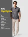 Grey Acid Wash Polo T-shirt